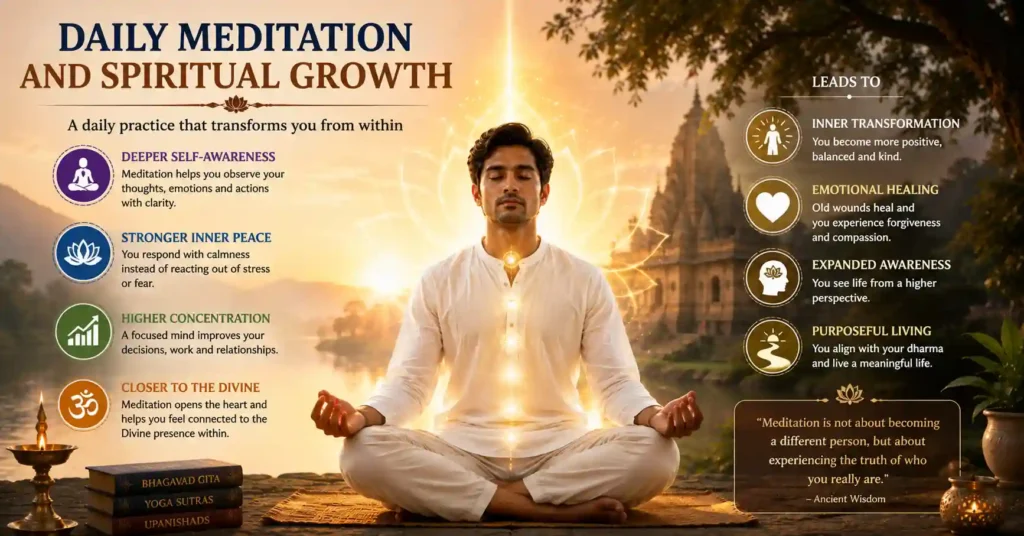 Daily meditation supporting spiritual growth, inner transformation and self-awareness