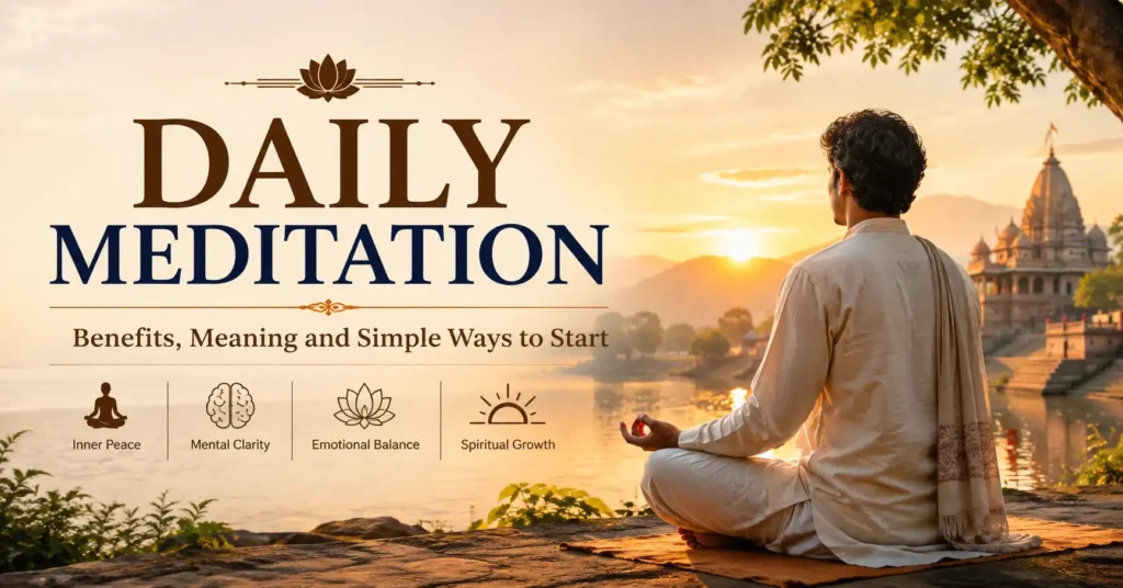 Daily meditation practice for inner peace, mental clarity and spiritual growth