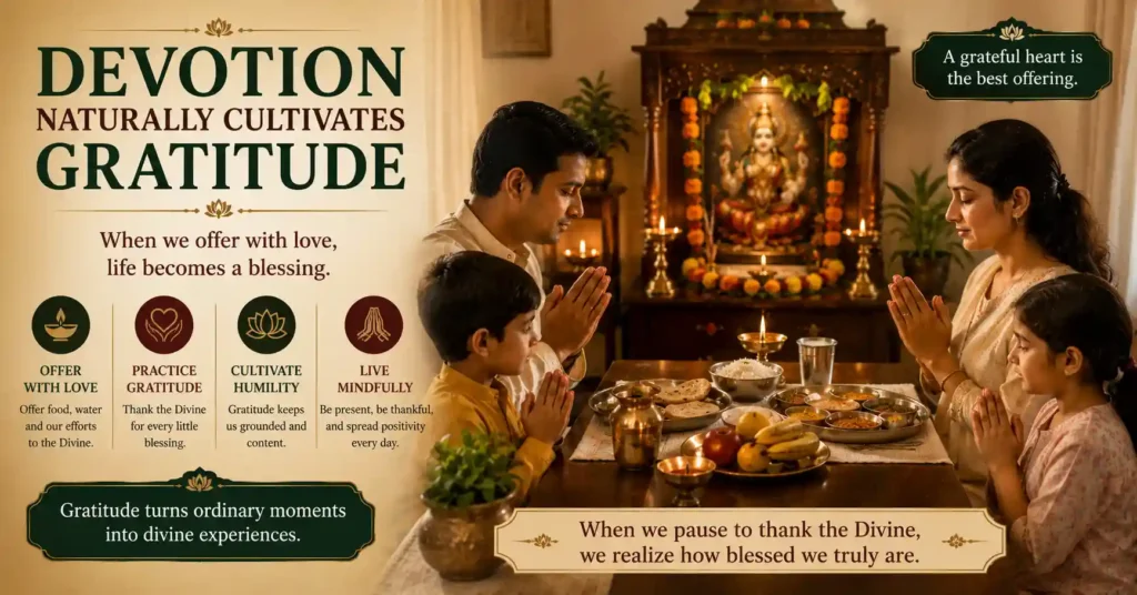 Daily devotional practices cultivating gratitude and contentment in everyday life