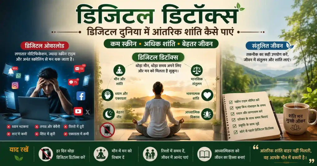 लगातार डिजिटल उत्तेजना और शांत मन का तुलनात्मक चित्र