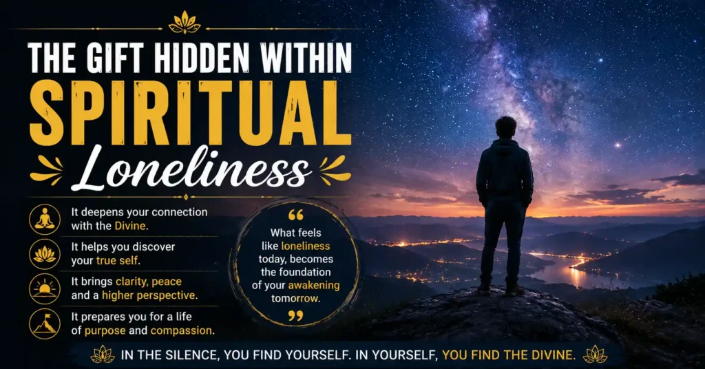 Spiritual loneliness leading to self-discovery, inner peace, and divine connection