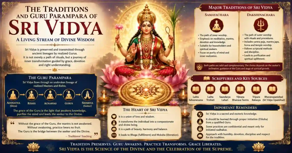 Guru Parampara and the major traditions of Sri Vidya in Sanatan Dharma