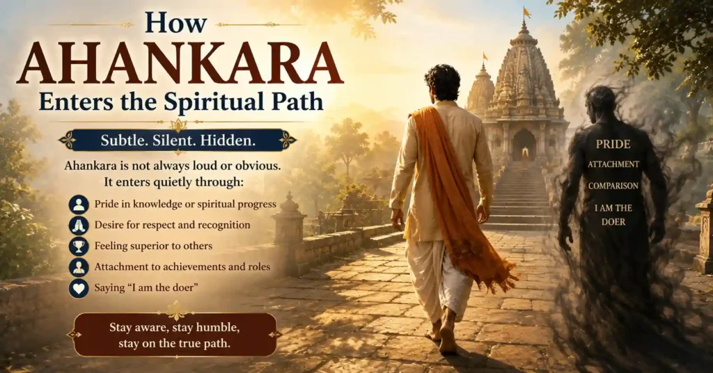 How Ahankara enters the spiritual path through pride and attachment