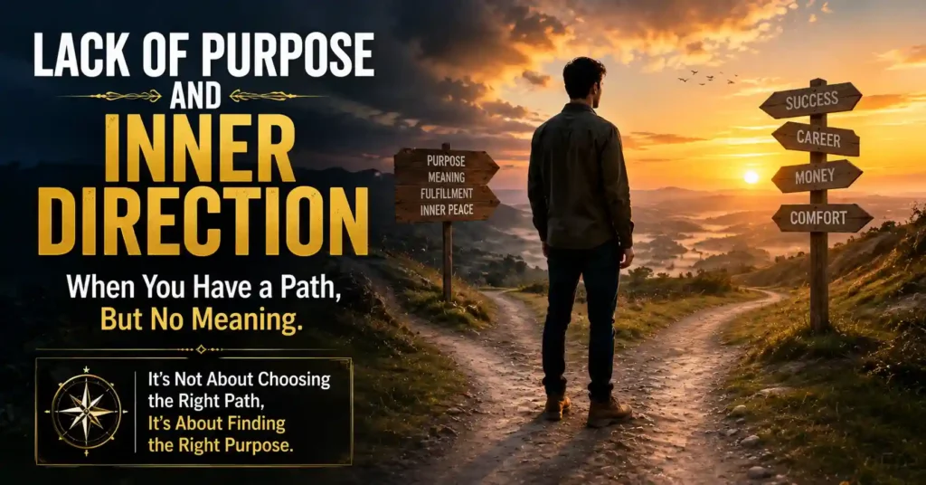 Inner emptiness caused by lack of purpose, meaning, and direction in life despite outward stability