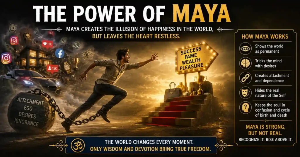 Maya vs Bhakti comparison showing the difference between attachment and devotion