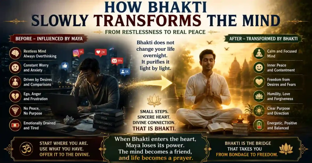 How Bhakti transforms the mind from restlessness and attachment to inner peace
