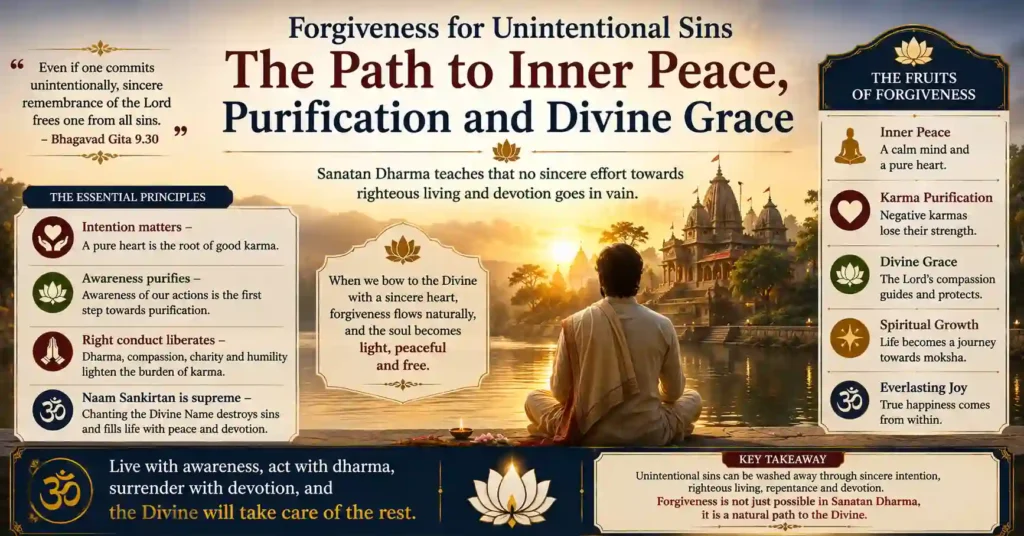 Forgiveness for Unintentional Sins leading to inner peace, karma purification and Divine grace in Sanatan Dharma