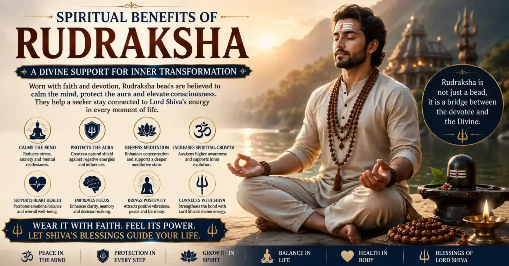 Men women students and seekers wearing Rudraksha beads