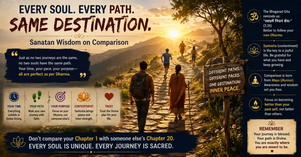 Sanatan wisdom teaching that every soul follows a unique path and journey