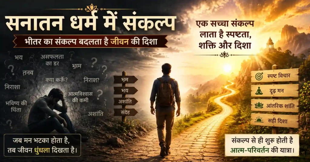 संकल्प के माध्यम से भ्रम से स्पष्टता की ओर बढ़ता व्यक्ति