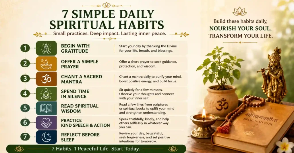 Seven simple Sanatan practices and daily spiritual habits for inner peace