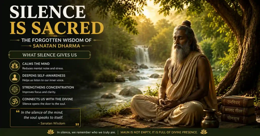 Rishi practicing silence and deep contemplation in a peaceful natural setting