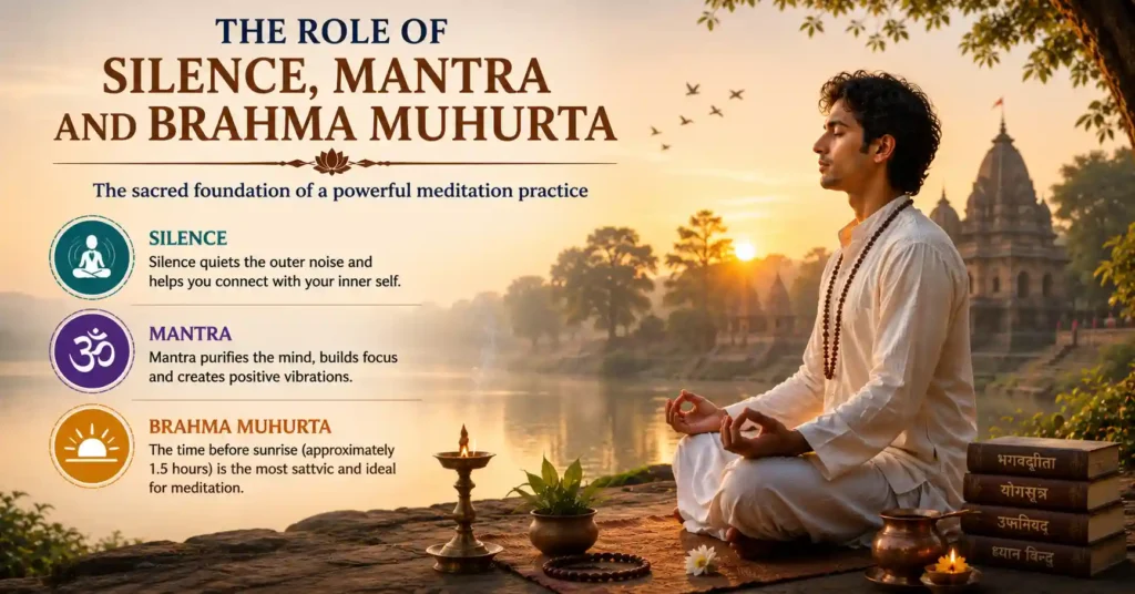 Role of silence, mantra and Brahma Muhurta in daily meditation practice