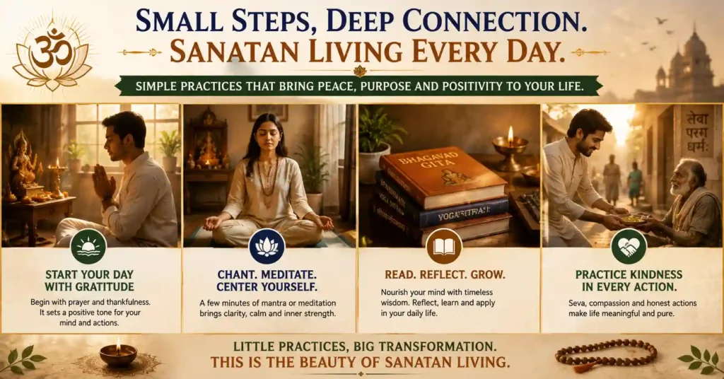 Simple daily practices of Sanatan Living for peace, gratitude and spiritual growth