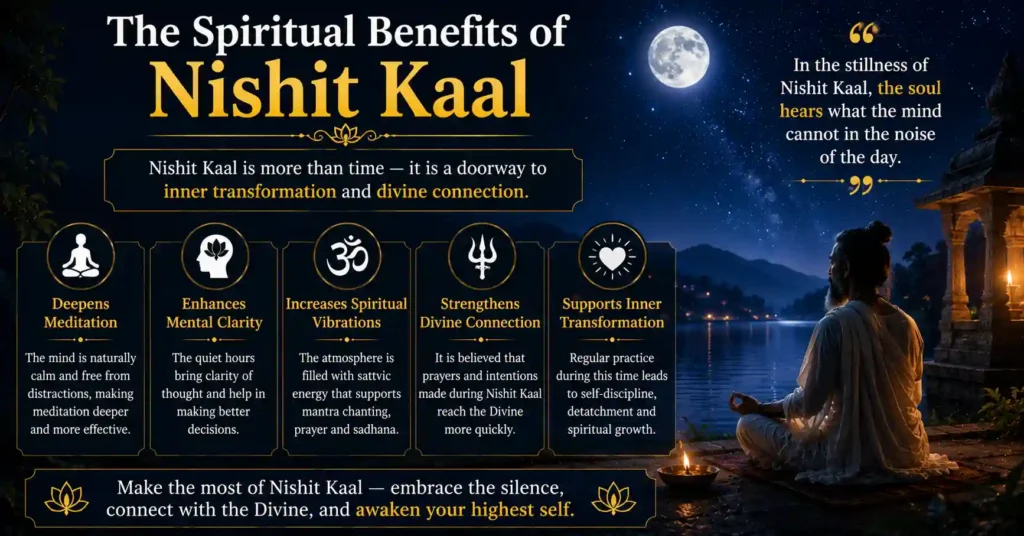 Spiritual benefits of Nishit Kaal including meditation, prayer and inner transformation