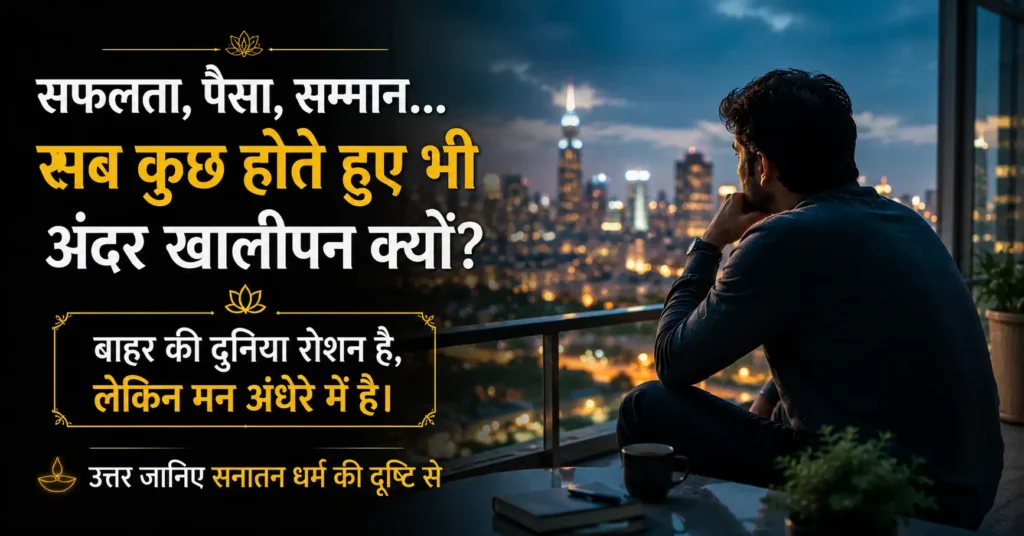 जीवन में सब कुछ होने के बाद भी मन में खालीपन महसूस करता व्यक्ति