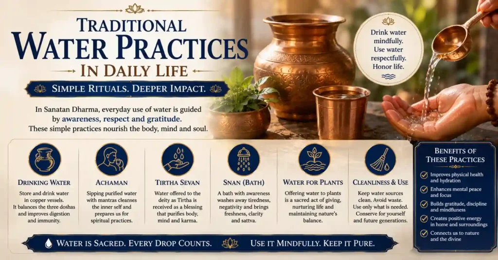 Mindful water practices, gratitude and spiritual awareness in daily life