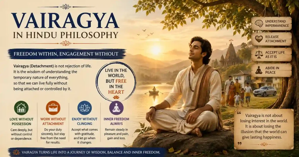 Vairagya in Hindu Philosophy as freedom from attachment while living a balanced life