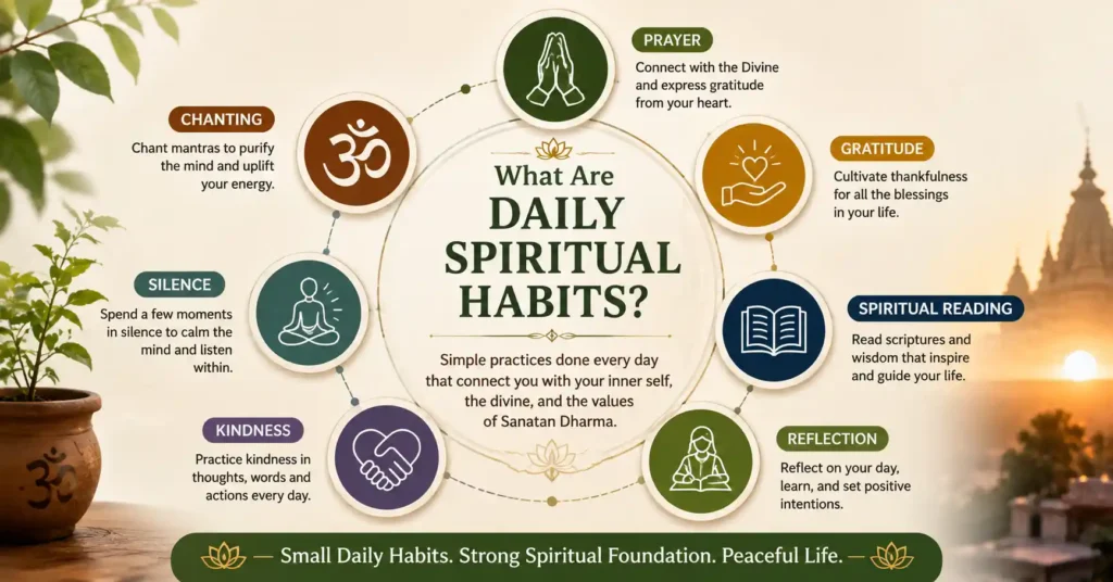 What are daily spiritual habits in Sanatan Dharma infographic