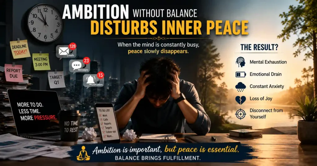 why ambition disturbs inner peace