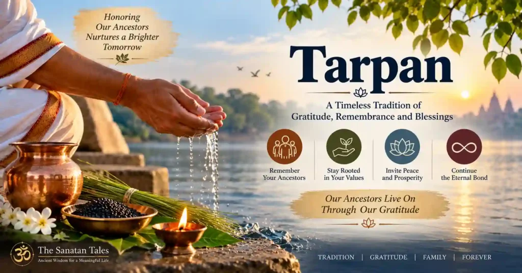 Importance of Tarpan in Sanatan Dharma for honoring ancestors, expressing gratitude and preserving family traditions