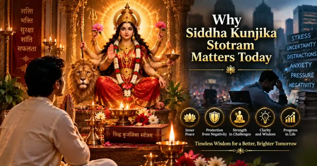 Modern devotee finding peace, strength, and spiritual guidance through Siddha Kunjika Stotram